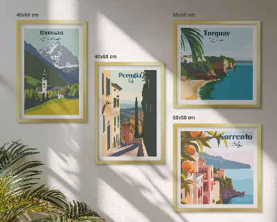 Multi-piece wall decor set Mountain landscapes and cities
