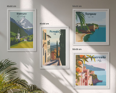 Multi-piece wall decor set Mountain landscapes and cities