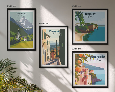 Multi-piece wall decor set Mountain landscapes and cities