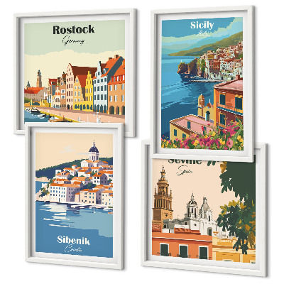 Wall art set Landscapes of European cities