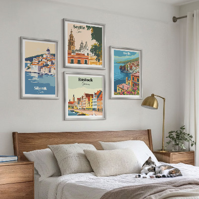 Wall art set Landscapes of European cities
