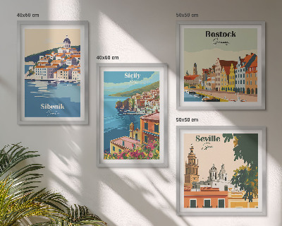 Wall art set Landscapes of European cities