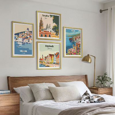 Wall art set Landscapes of European cities