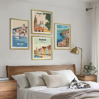 Landscapes of European cities wall art set
