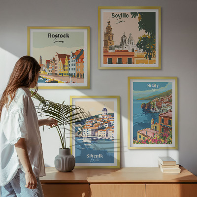 Wall art set Landscapes of European cities