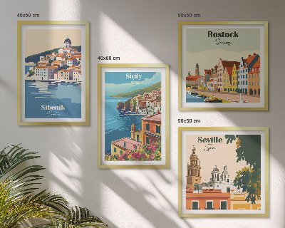 Wall art set Landscapes of European cities