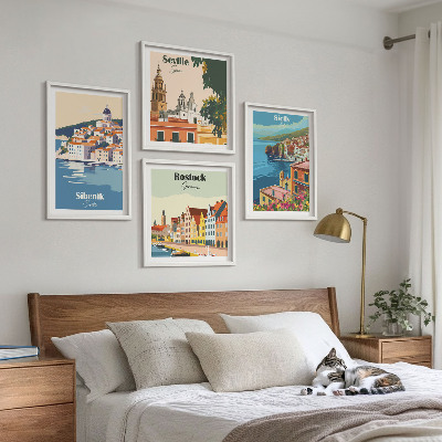 Wall art set Landscapes of European cities