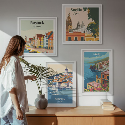 Wall art set Landscapes of European cities
