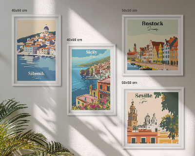 Wall art set Landscapes of European cities