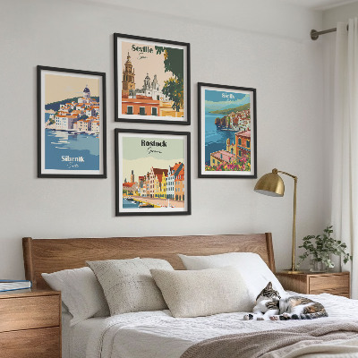 Wall art set Landscapes of European cities