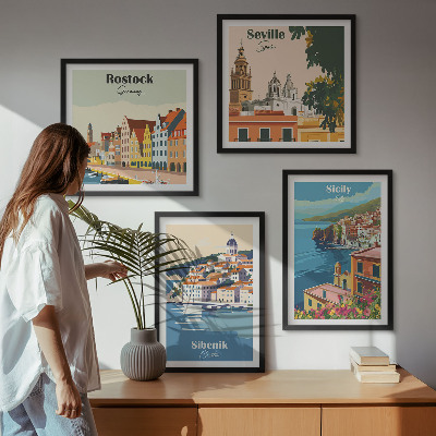 Wall art set Landscapes of European cities