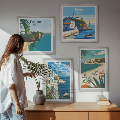 Multi-piece wall decor set Tourist seaside landscapes