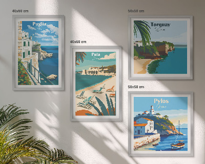 Multi-piece wall decor set Tourist seaside landscapes