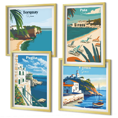 Multi-piece wall decor set Tourist seaside landscapes