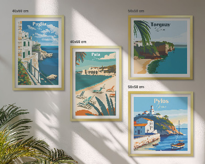 Multi-piece wall decor set Tourist seaside landscapes