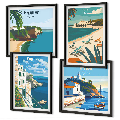 Multi-piece wall decor set Tourist seaside landscapes