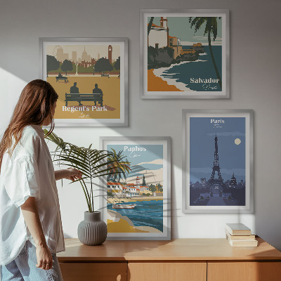 Wall art set Coastal cities architecture