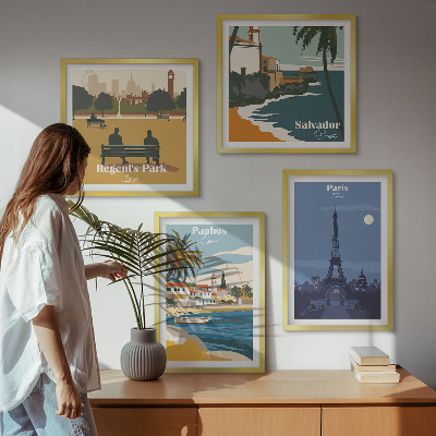 Wall art set Coastal cities architecture