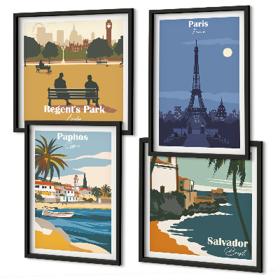 Wall art set Coastal cities architecture