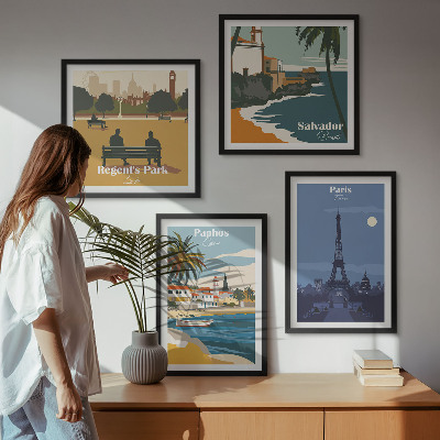 Wall art set Coastal cities architecture