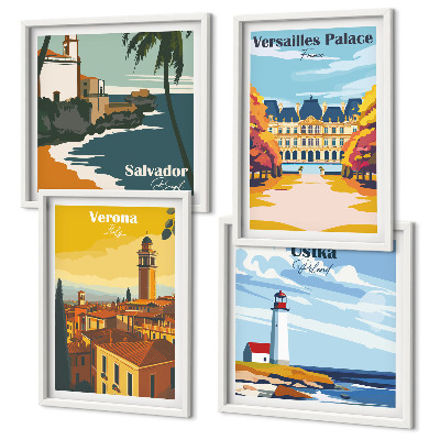 Wall art set Views of famous places by the sea