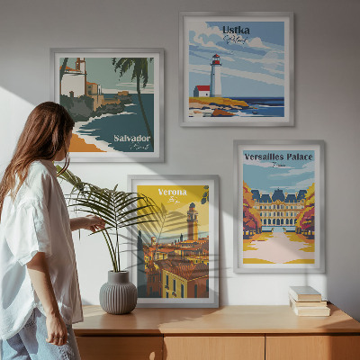 Wall art set Views of famous places by the sea