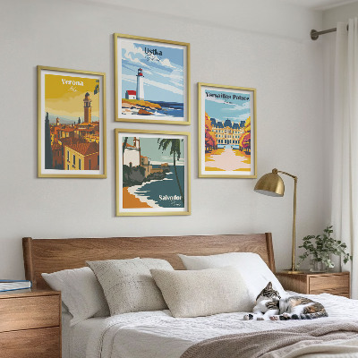 Wall art set Views of famous places by the sea