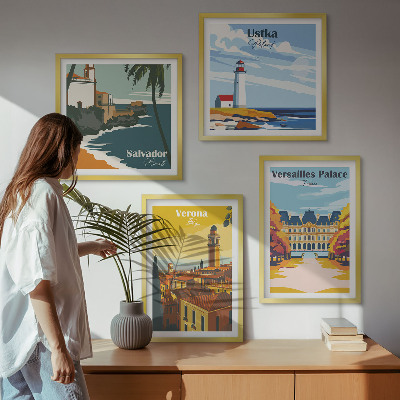 Wall art set Views of famous places by the sea