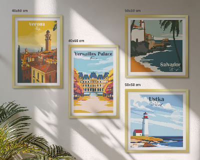 Wall art set Views of famous places by the sea