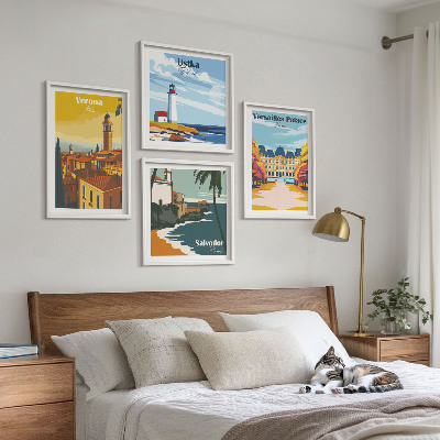 Wall art set Views of famous places by the sea