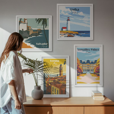 Wall art set Views of famous places by the sea