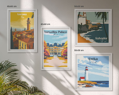 Wall art set Views of famous places by the sea