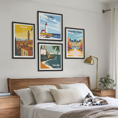 Wall art set Views of famous places by the sea