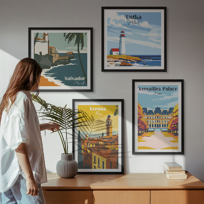 Wall art set Views of famous places by the sea