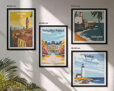 Wall art set Views of famous places by the sea