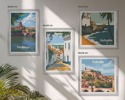 Multi-piece wall decor set Retro city graphics