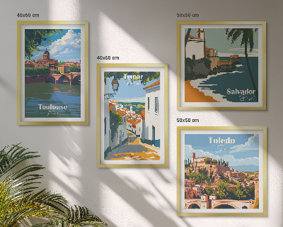 Multi-piece wall decor set Retro city graphics
