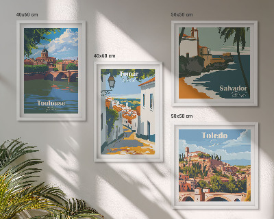 Multi-piece wall decor set Retro city graphics