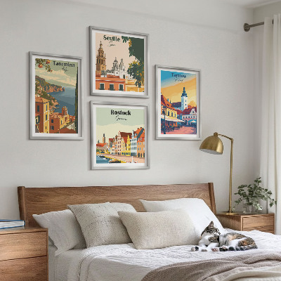 Wall art set Coastal cities architecture