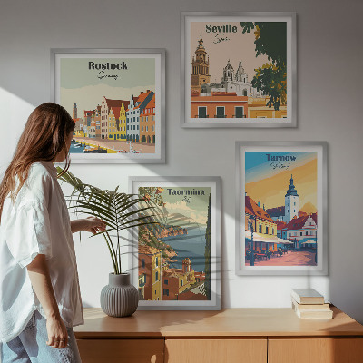 Wall art set Coastal cities architecture