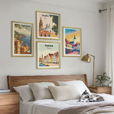 Wall art set Coastal cities architecture