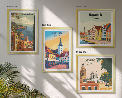 Wall art set Coastal cities architecture