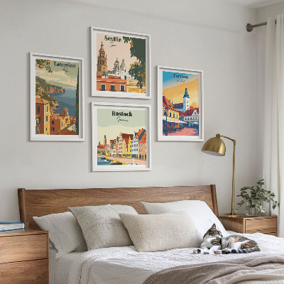 Wall art set Coastal cities architecture
