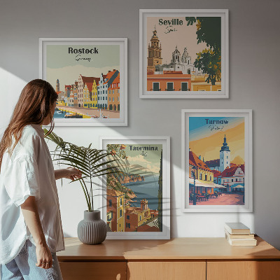 Wall art set Coastal cities architecture