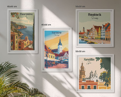 Wall art set Coastal cities architecture
