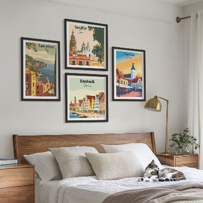Wall art set Coastal cities architecture