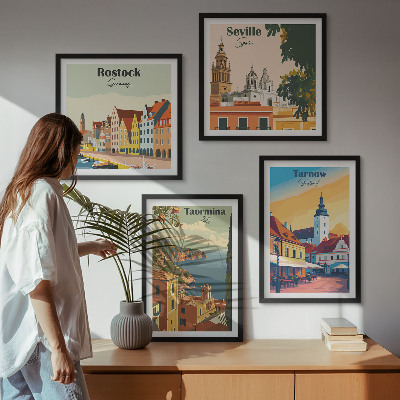 Wall art set Coastal cities architecture
