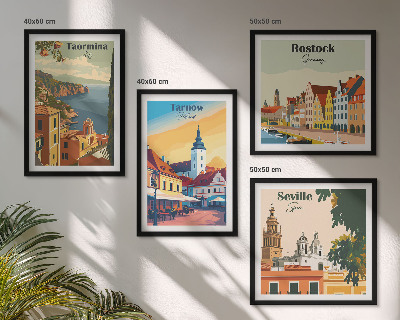 Wall art set Coastal cities architecture