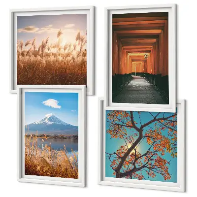 Japanese nature landscapes wall art set of 4 pieces