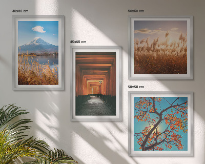 Set of 4 wall art pieces Japanese nature landscapes